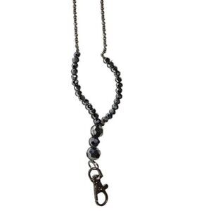Elegant Faceted Black Silver Beaded Chunky Chain Necklace Fashion Jewelry Women